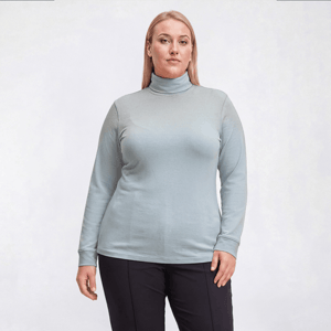 Plus Size Hasting & Smith Long Sleeve Solid Turtleneck Tee alternate view