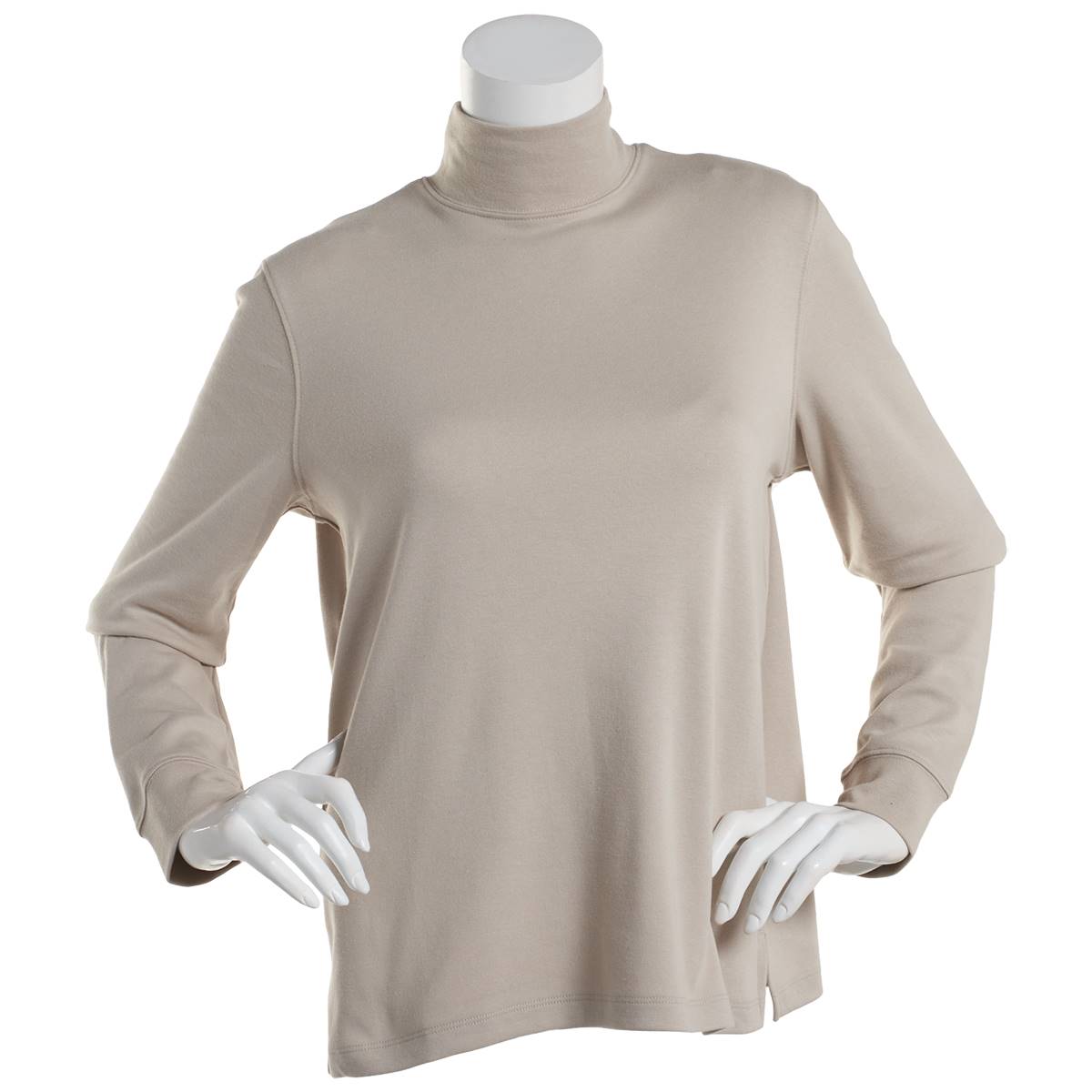 Petite Hasting & Smith Long Sleeve Solid Mock Neck Tee