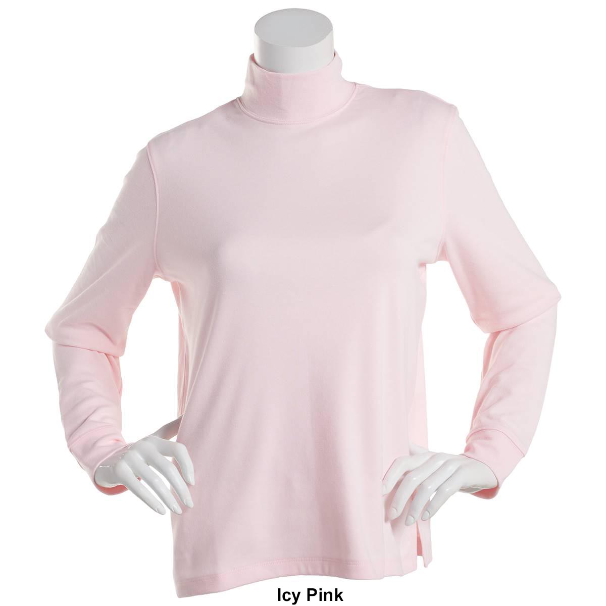 Petite Hasting & Smith Long Sleeve Solid Mock Neck Tee