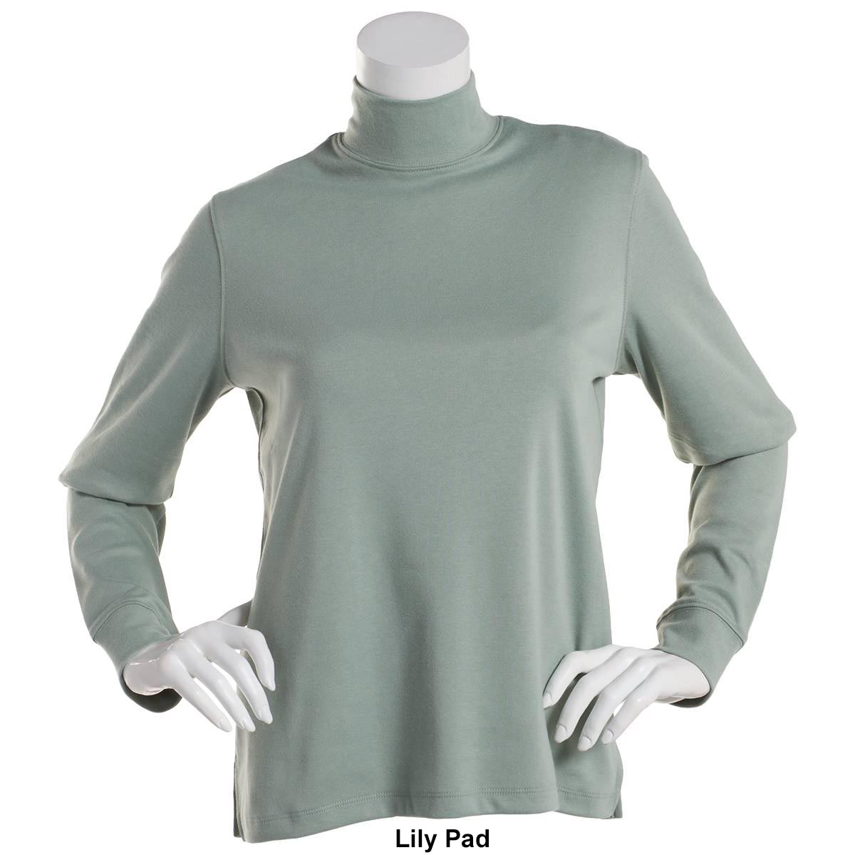 Petite Hasting & Smith Long Sleeve Solid Mock Neck Tee