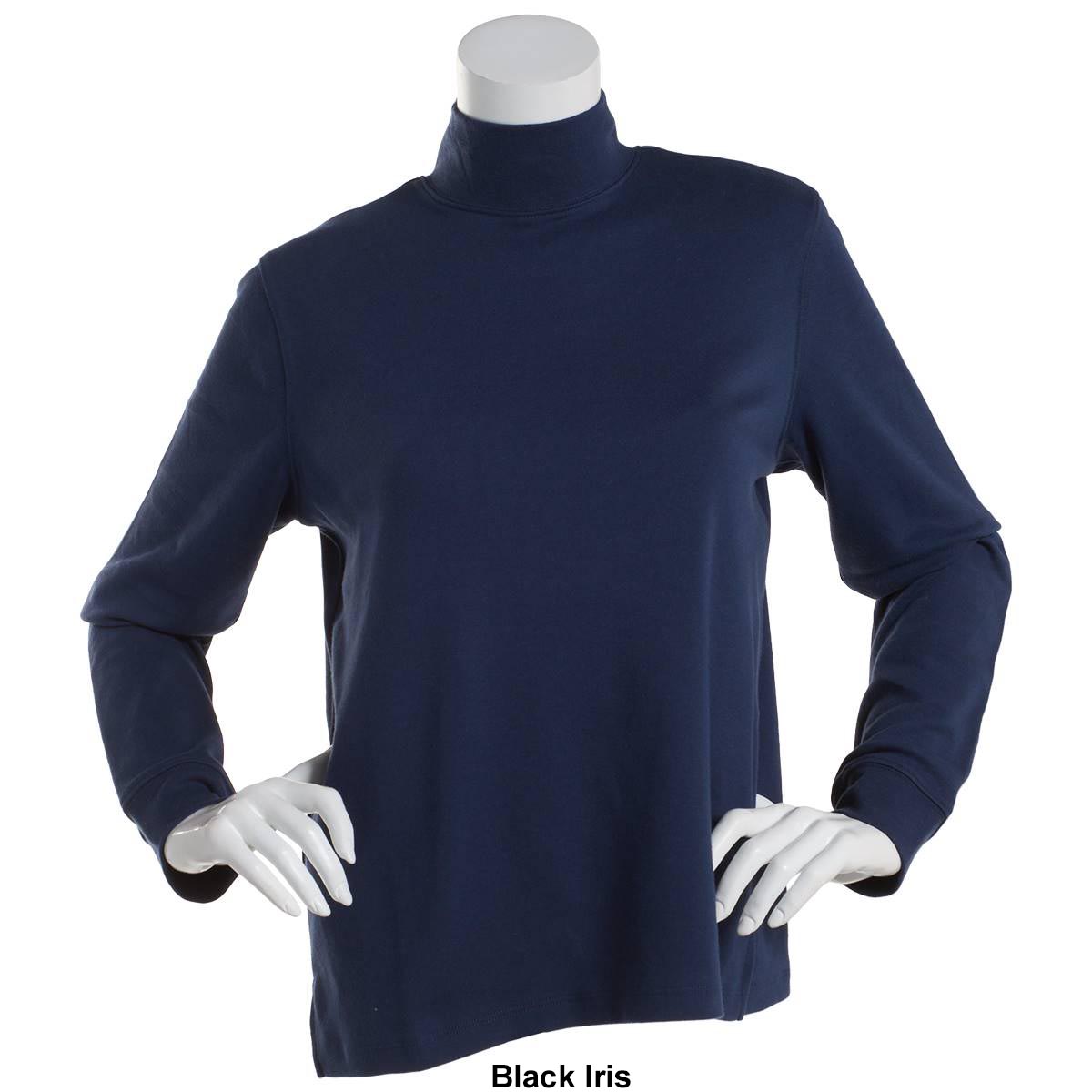 Petite Hasting & Smith Long Sleeve Solid Mock Neck Tee