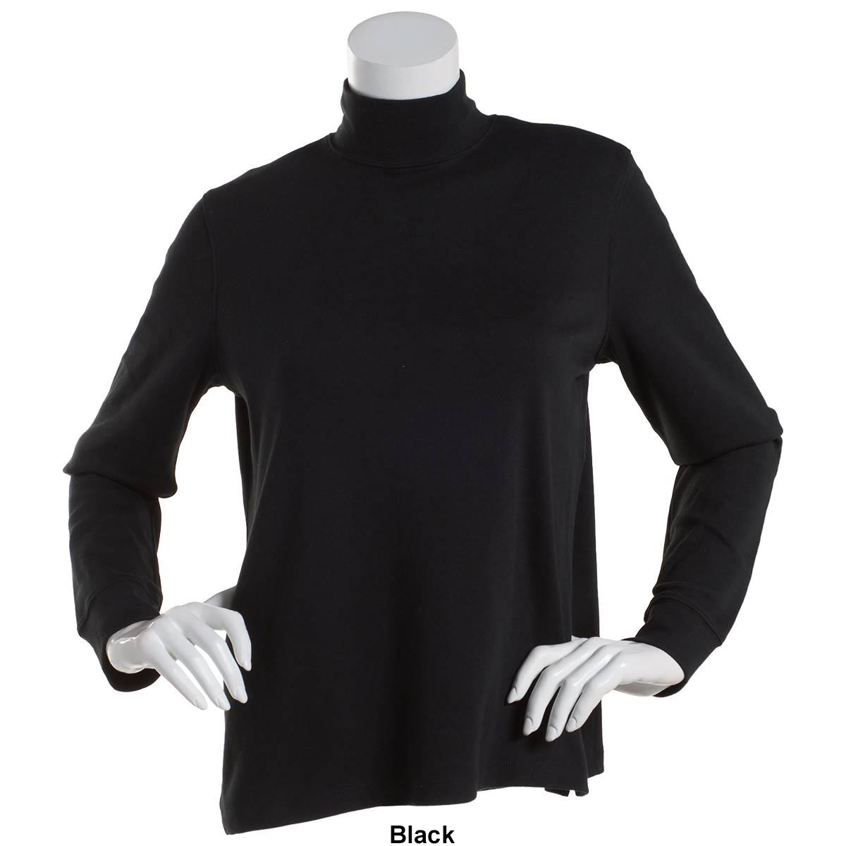 Petite Hasting & Smith Long Sleeve Solid Mock Neck Tee