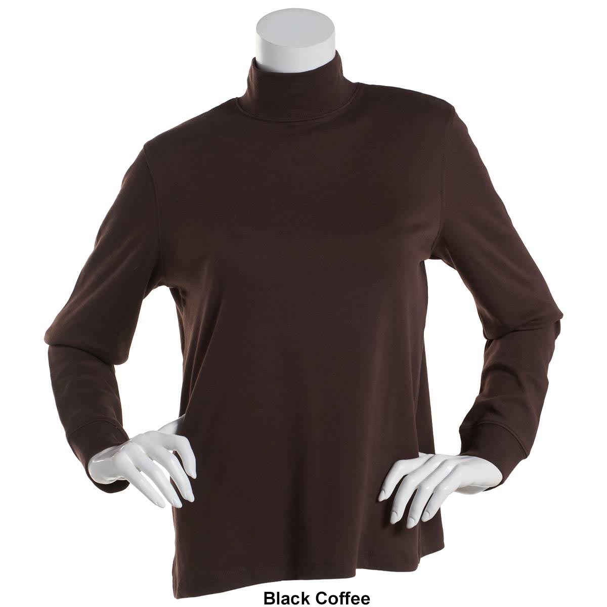 Petite Hasting & Smith Long Sleeve Solid Mock Neck Tee