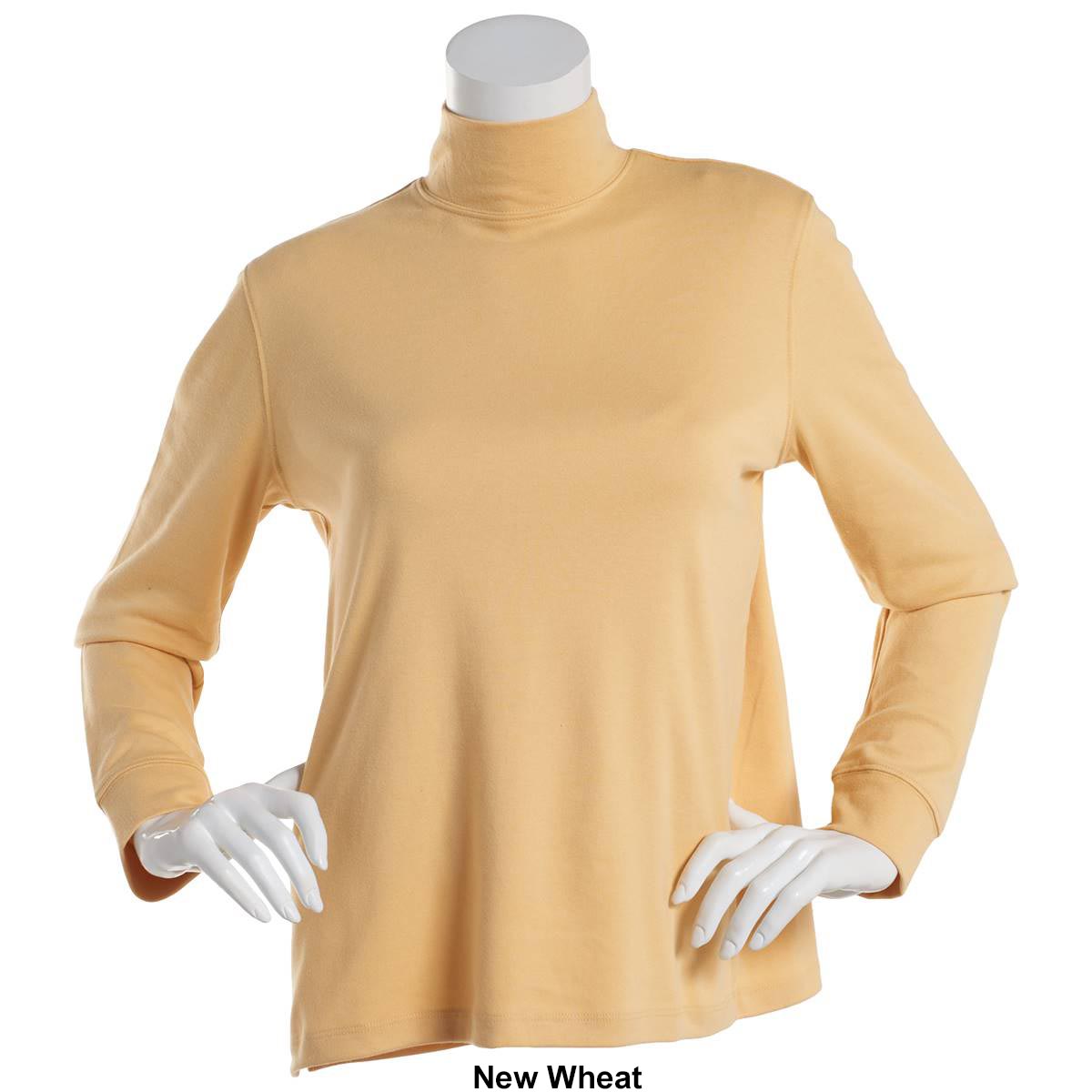 Petite Hasting & Smith Long Sleeve Solid Mock Neck Tee