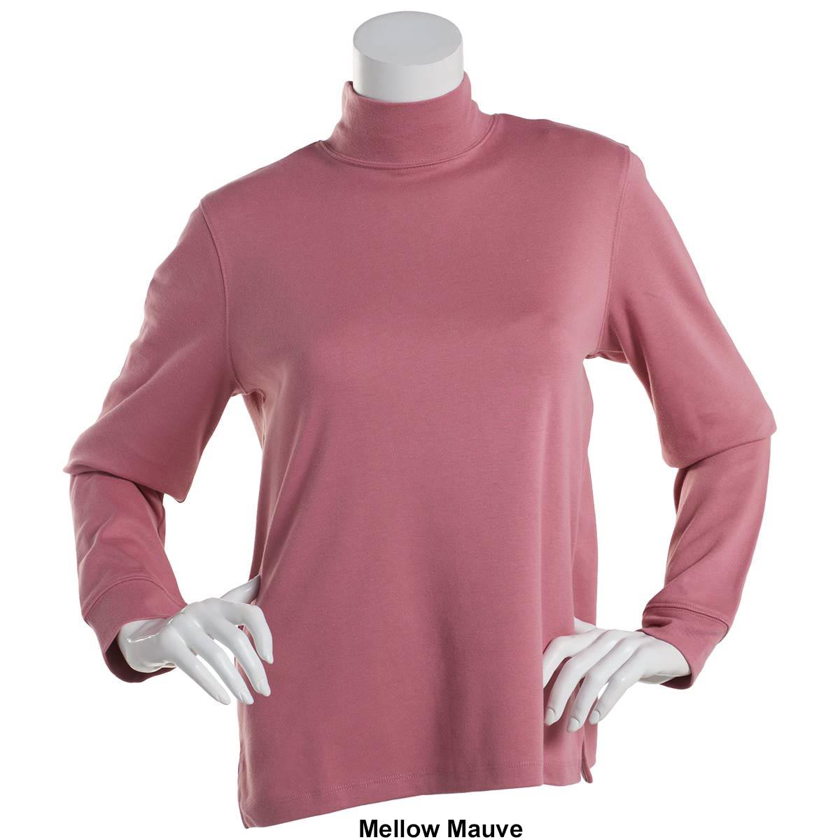 Petite Hasting & Smith Long Sleeve Solid Mock Neck Tee