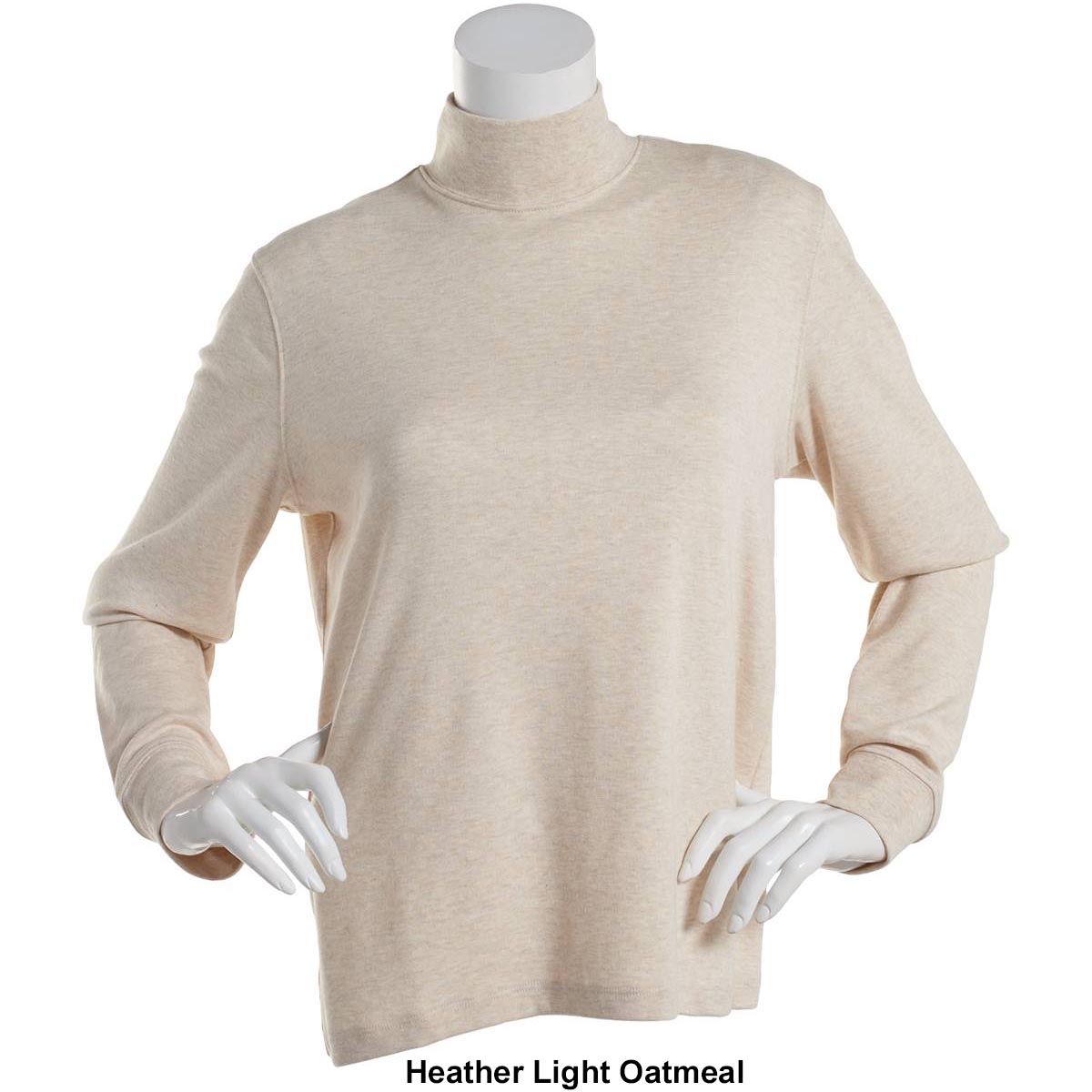 Plus Size Hasting & Smith Long Sleeve Solid Mock Neck Tee