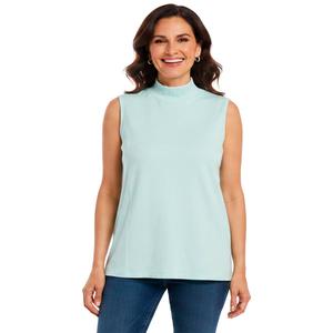 Womens Hasting & Smith Sleeveless Solid Mock Neck Tee alternate view