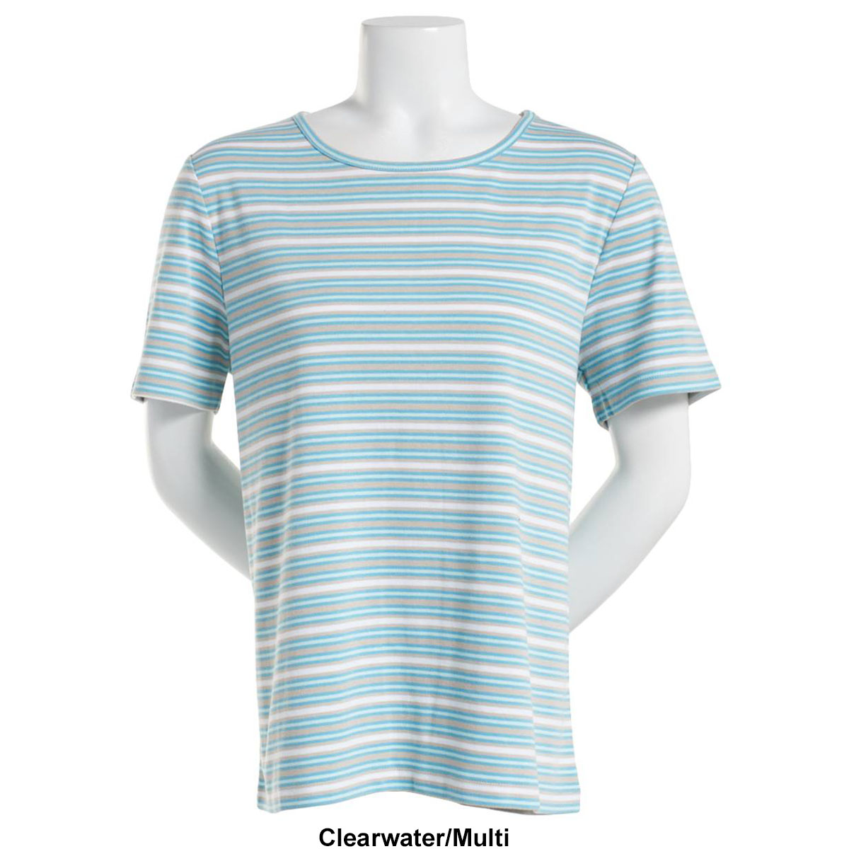 Petite Hasting & Smith Short Sleeve Stripe Crew Neck Tee