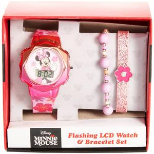 Kids Disney Minnie Mouse LCD Watch & 2pc. Bracelet Set - MN40134
