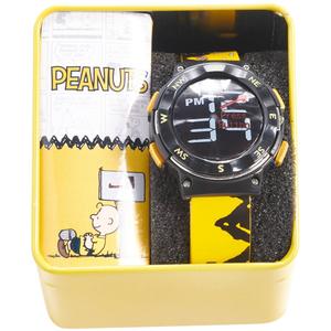 Kids Peanuts(tm) LED Round Black Case Watch - PEA4011