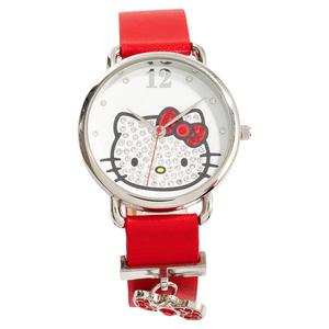 Womens Hello Kitty(R) Red Strap Analog Charm Watch - HK5110