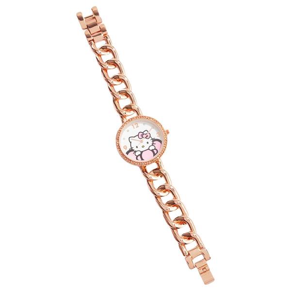 Womens Hello Kitty(R) Rose Gold Chain Link Analog Watch - HK8039
