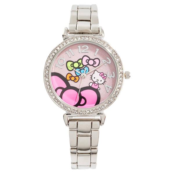 Womens Hello Kitty(R) Silver-Tone Bow Theme Dial Watch - HK8041