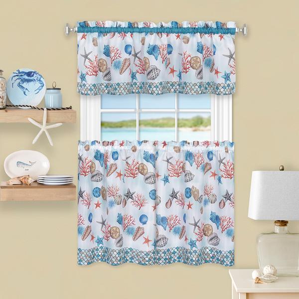 Achim Coastal Kitchen Curtain Set