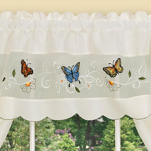 Achim Daisy Meadow Embellished Cottage Kitchen Curtain Set alternate view