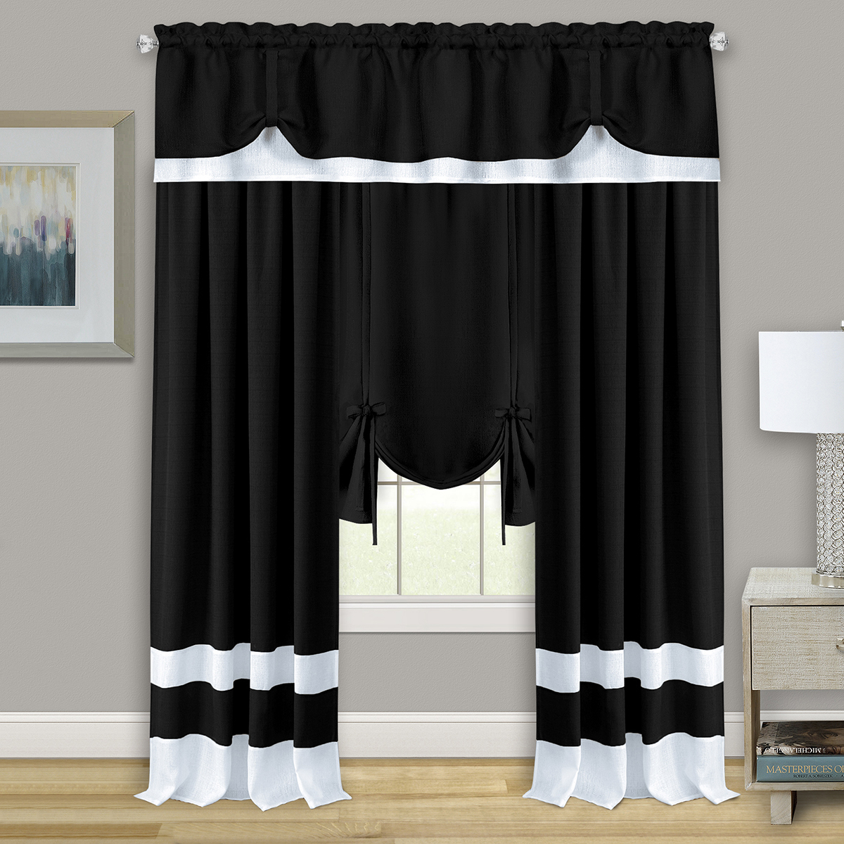 Achim Darcy Tie Up Rod Pocket Curtain Shade