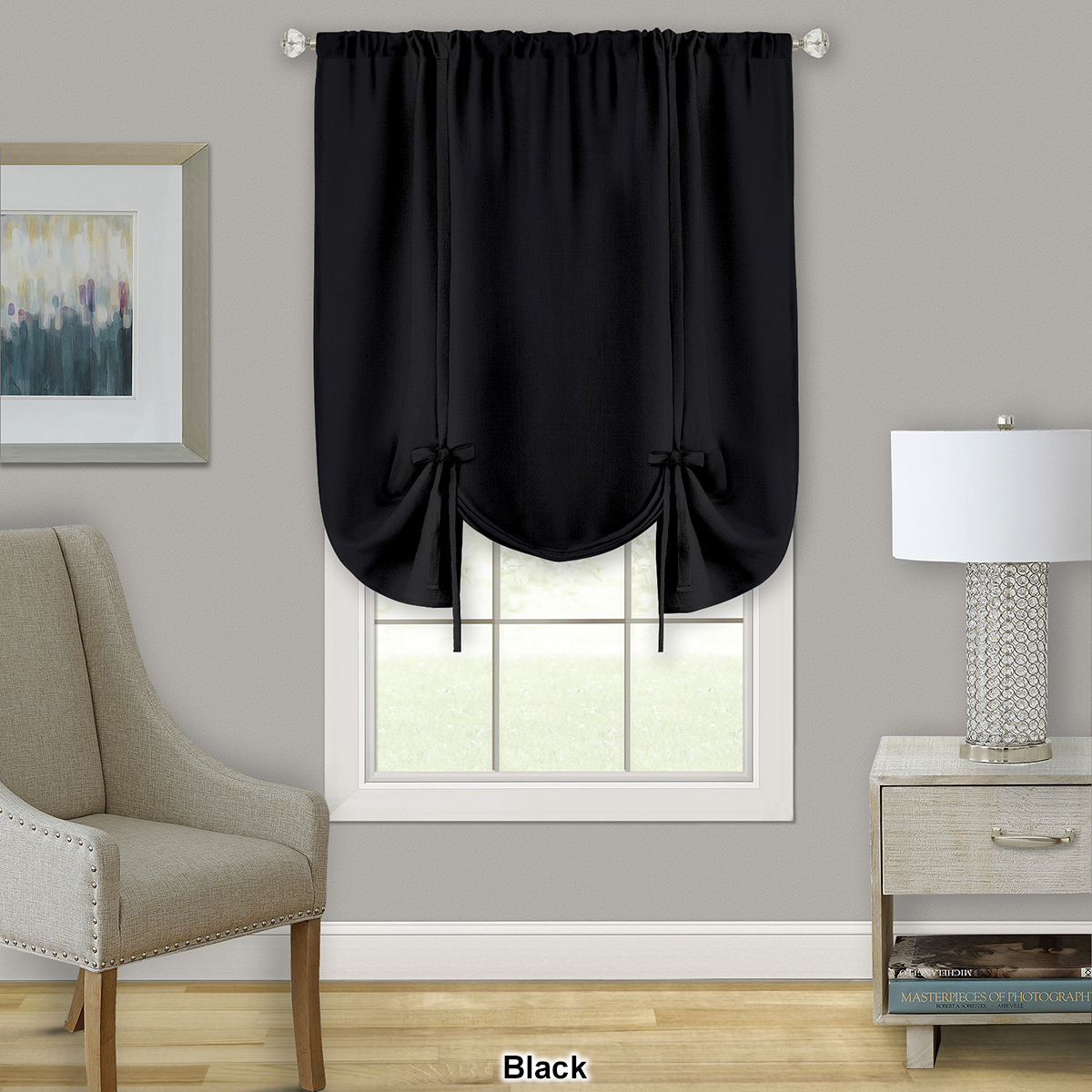 Achim Darcy Tie Up Rod Pocket Curtain Shade