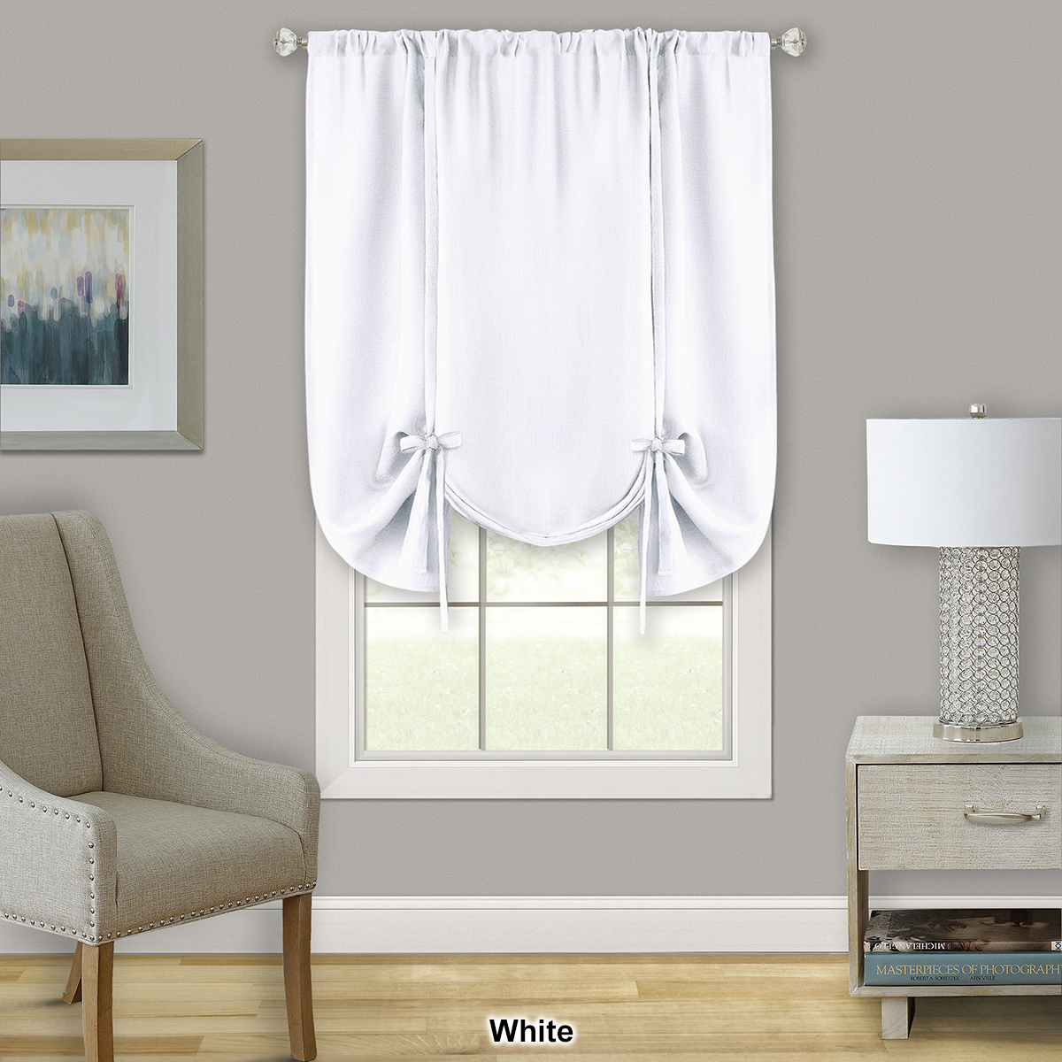 Achim Darcy Tie Up Rod Pocket Curtain Shade