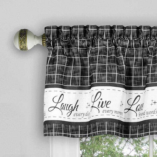 Achim Live Love Laugh Kitchen Curtain Set alternate view