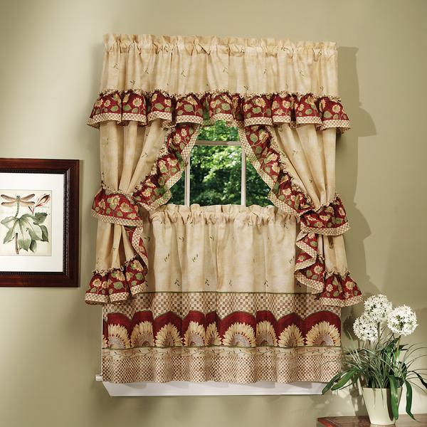 Achim Sunflower Cottage Kitchen Curtain Set