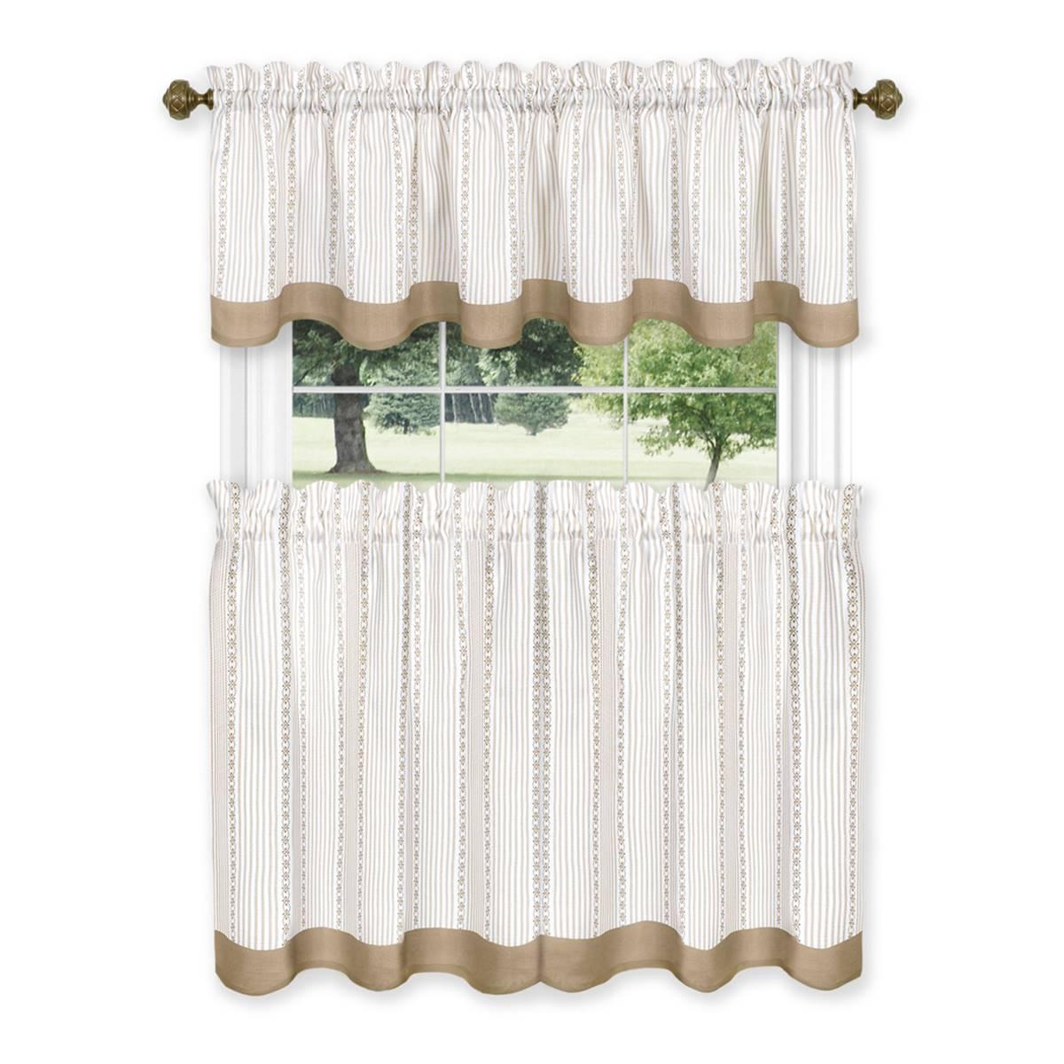 Westport Tier Pair Kitchen Curtains w/ Valance