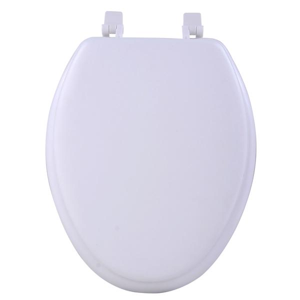 Achim Fantasia Soft Elongated Vinyl White Toilet Seat