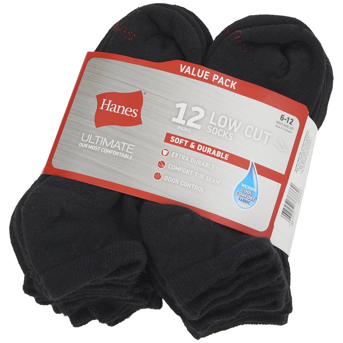 Mens Hanes(R) Ultimate(R) 12pk. Low Cut Socks