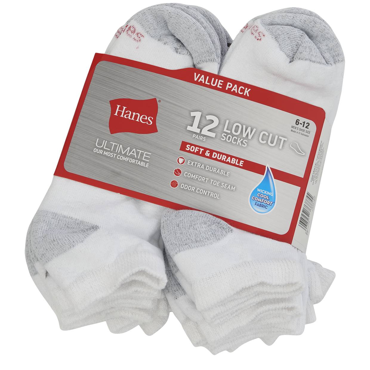 Mens Hanes(R) Ultimate(R) 12pk. Low Cut Socks