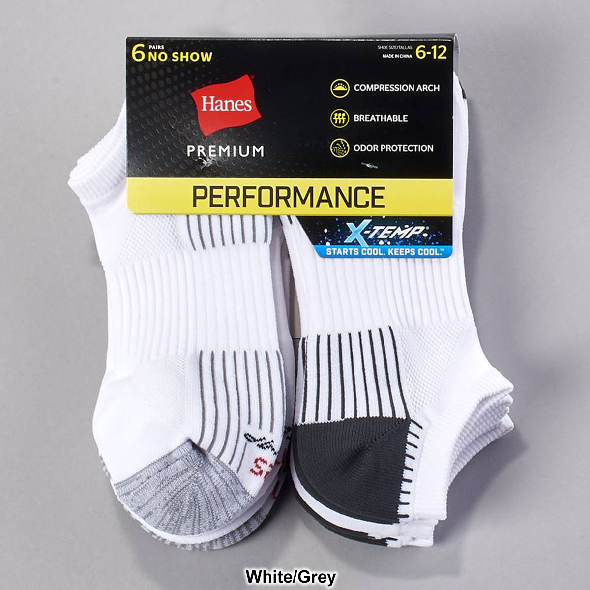 Mens Hanes(R) 6pk. Performance No Show Socks