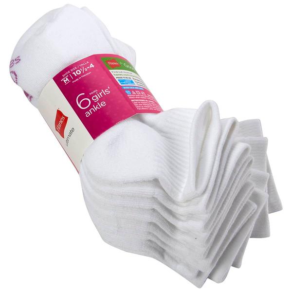 Girls Hanes Ultimate(R) 6pk. Ankle Socks