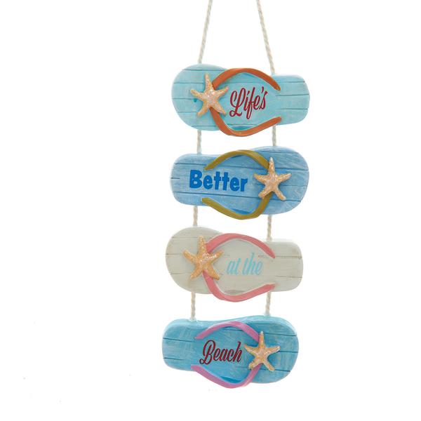 Kurt S. Adler Life is Better at the Beach Flip-Flop Sign Ornament