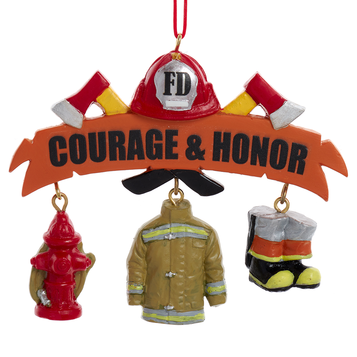 Kurt S. Adler Courage & Honor Firefighter Dangle Ornament