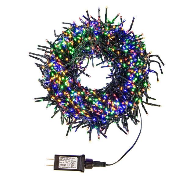 Kurt S. Adler 480-Light 16ft. Connectable LED Cluster Garland