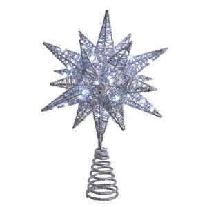 Kurt Adler Pre-Lit Twinkling LED Silver Starburst Tree Topper