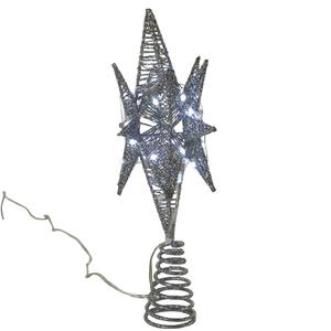 Kurt Adler Pre-Lit Twinkling LED Silver Starburst Tree Topper alternate view