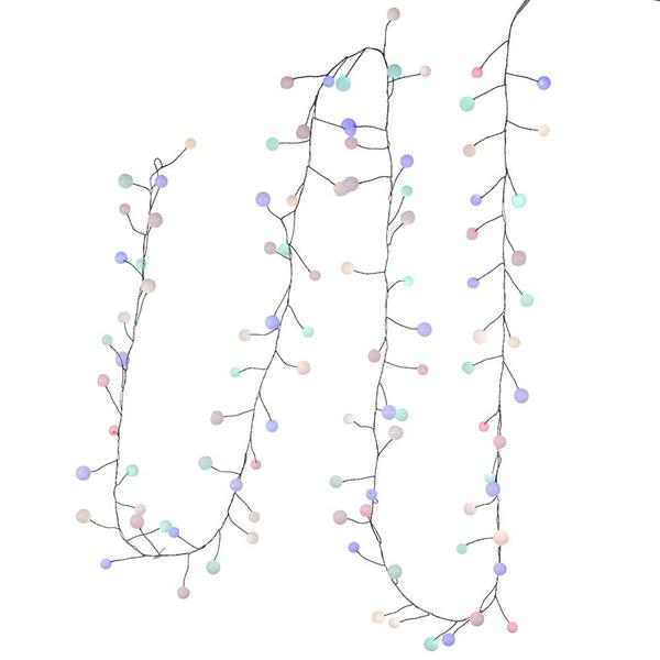 Kurt S. Adler 8-Foot Multicolored LED Bead Cluster Garland