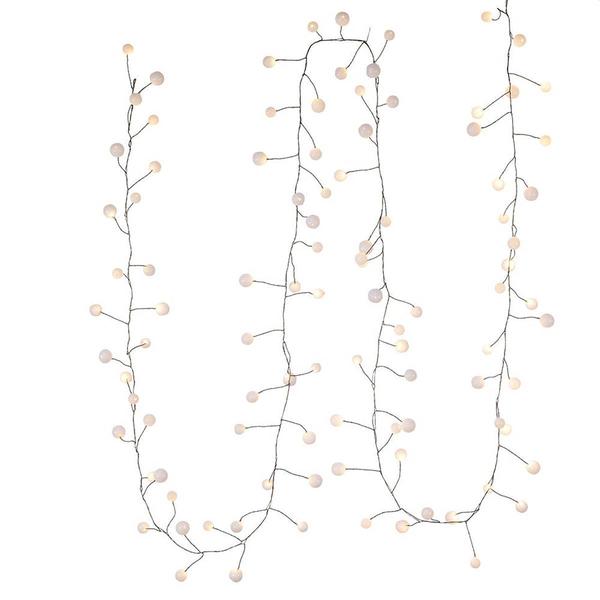 Kurt S. Adler 8ft. Warm White LED Bead Cluster Garland