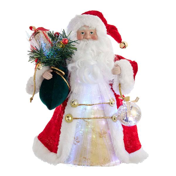 Kurt S. Adler 12in. CUL Fiber Optic LED Santa Tree Topper