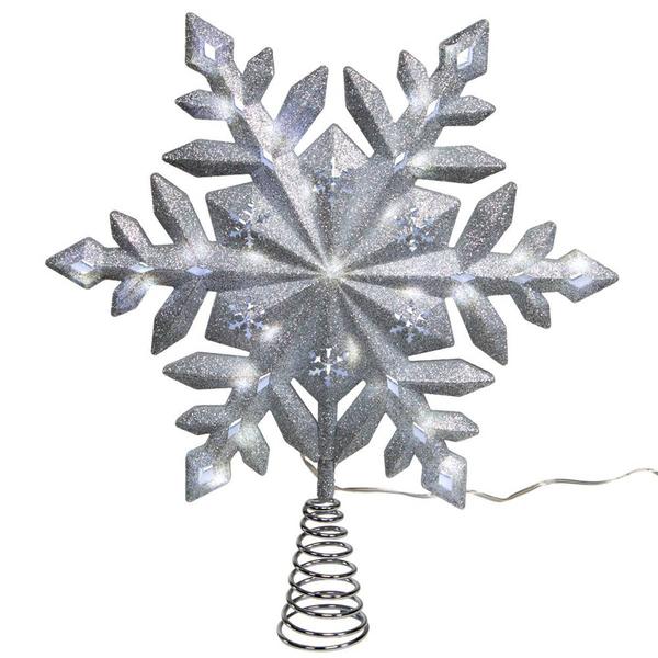 Kurt S. Adler 25-Light LED Glittered Snowflake Tree Topper