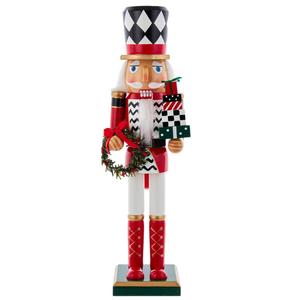 Kurt S. Adler 15-Inch Red, White, & Black Nutcracker w/ Gift Box
