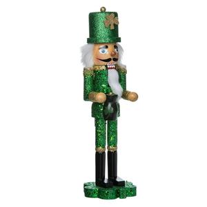Kurt S. Adler 15in. Wooden Irish Nutcracker on Shamrock Base alternate view