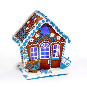 Kurt S. Adler 7in. LED Hanukkah Gingerbread House Table Piece