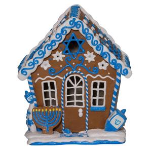 Kurt S. Adler 7in. LED Hanukkah Gingerbread House Table Piece alternate view