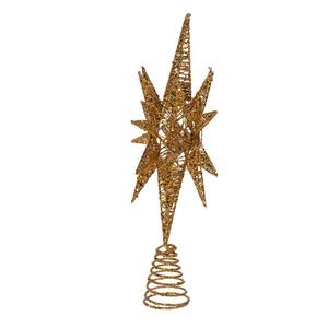 Kurt S. Adler 16.5in. Gold Glitter Wire 3D Star Tree Top alternate view