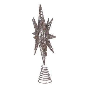 Kurt S. Adler 15.5in. Silver Glitter Wire 3D Star Tree Topper alternate view
