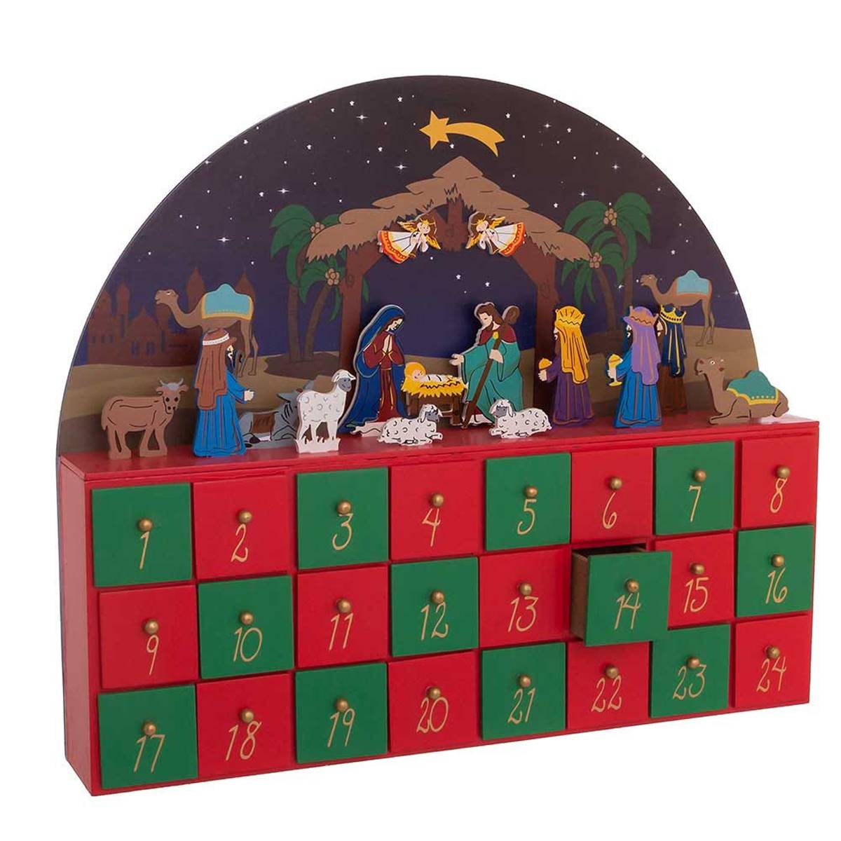 Kurt S. Adler Wooden Nativity Advent Calendar