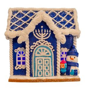 Kurt S. Adler 4in. Clay Dough Hanukkah LED House Table Piece