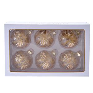 Kurt S. Adler 6pc. Pinecone Glass Ball Ornaments alternate view