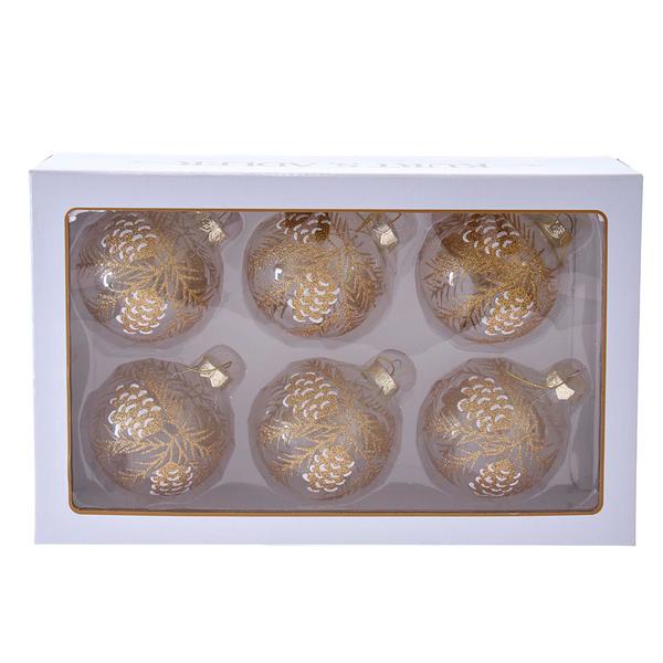 Kurt S. Adler 6pc. Pinecone Glass Ball Ornaments alternate view