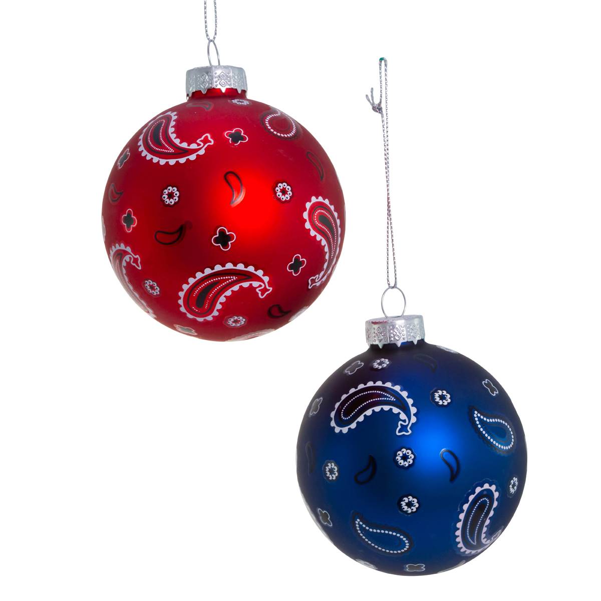 Kurt S. Adler 80MM Bandana Style Glass Ornaments - Set Of 6